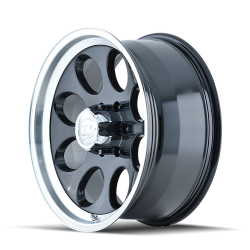 16x10 8x6.5 4BS Type 171 Black/Machined Lip - Ion Wheel
