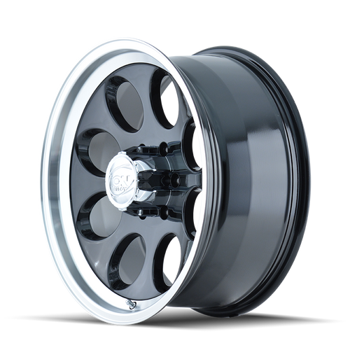 16x10 5x5.5 4BS Type 171 Black/Machined Lip - Ion Wheel