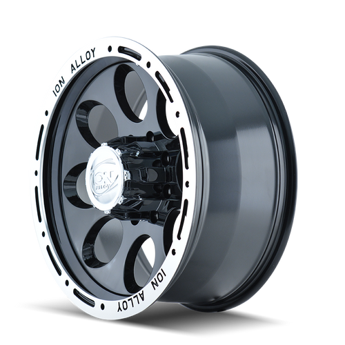 16x8 5x5 4.3BS Type 174 Black/Machined Lip - Ion Wheel 16x8 5x5 4.3BS Type 174 Black/Machined Lip - Ion Wheel