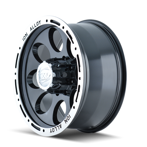 16x8 5x5.5 4.3BS Type 174 Black/Machined Lip - Ion Wheel