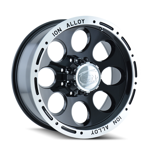 18x9 6x5.5 5BS Type 174 Black/Machined Lip - Ion Wheel