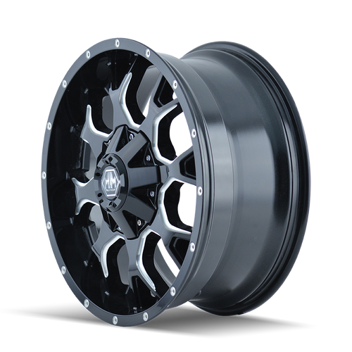 20x9 5x5.5/5x150 5.71BS 8015 Warrior Black/Milled Spokes - Mayhem Wheels 20x9 5x5.5/5x150 5.71BS 8015 Warrior Black/Milled Spokes - Mayhem Wheels