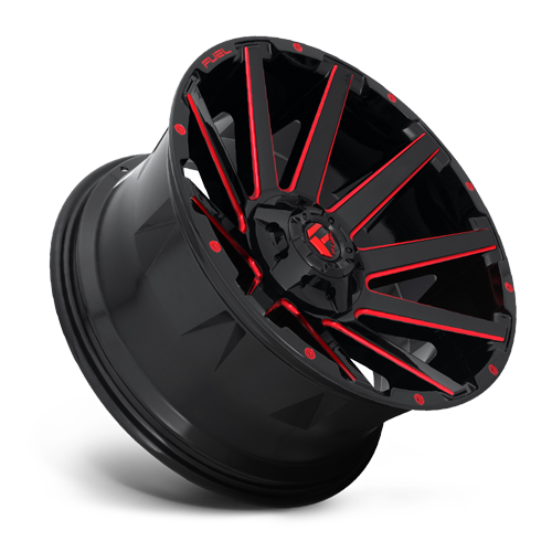 20x10 5x4.5/5x5 4.75BS D643 Contra Gloss Black w/Red Tint - Fuel Off-Road