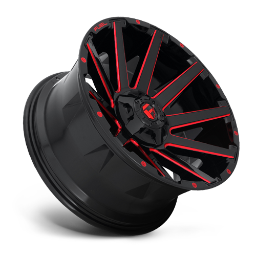 20x9 6x5.5/6x135 5BS D643 Contra Gloss Black w/Red Tint - Fuel Off-Road