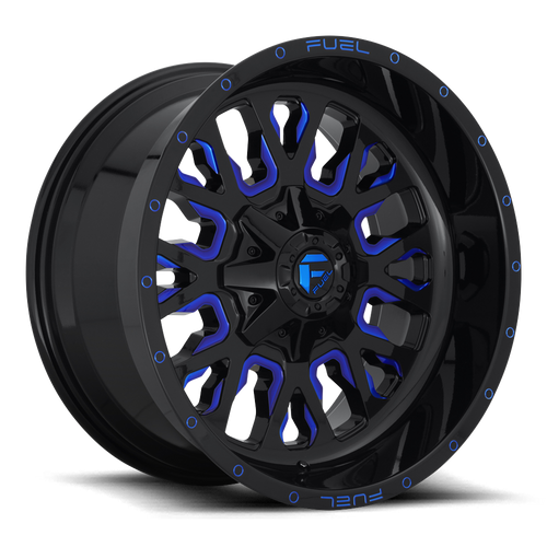 20x9 8x180 5BS D645 Stroke Gloss Milled Blue - Fuel Off-Road