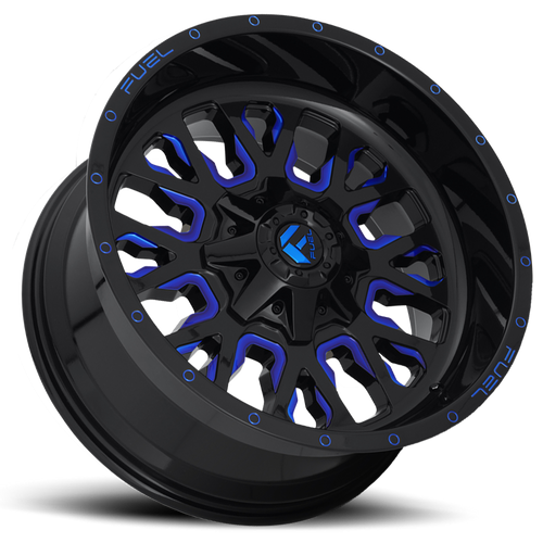 20x9 8x6.5 5.75BS D645 Stroke Gloss Milled Blue - Fuel Off-Road