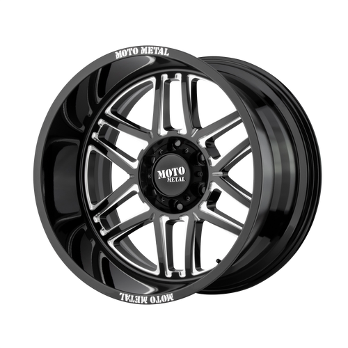 22x10 8x6.5 4.79BS MO992 Folsom Gloss Black Milled - Moto Metal Wheels