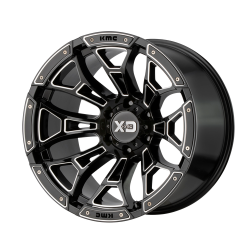 20x12 8x6.5 4.77BS XD841 Boneyard Gloss Black Milled - XD Wheels