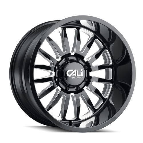 22x12 8x6.5 4.49BS 9110 Summit Gloss Black/Milled Accents - Cali Off Road