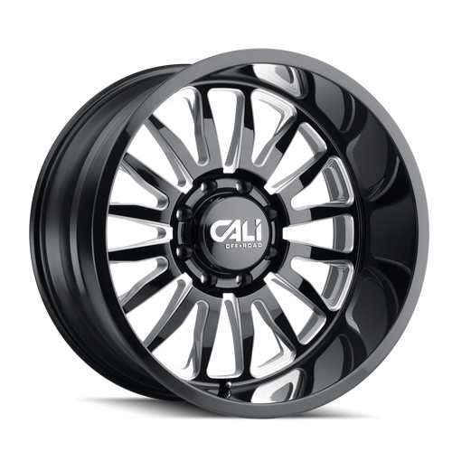 24x14 6x5.5 4.51BS 9110 Summit Gloss Black Milled Spokes - Cali Off Road