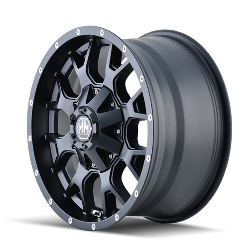 17x9 5x5/5x5.5 5.71BS 8015 Warrior Matte Black - Mayhem Wheels 17x9 5x5/5x5.5 5.71BS 8015 Warrior Matte Black - Mayhem Wheels