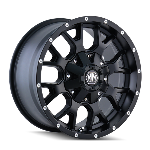 17x9 6x4.5/6x5.5 5.71BS 8015 Warrior Matte Black - Mayhem Wheels