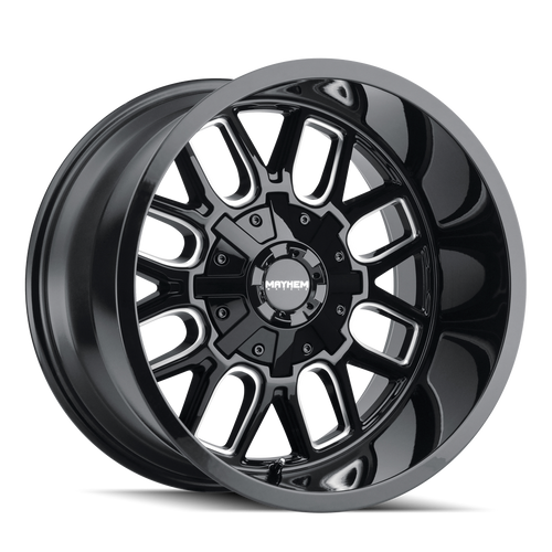 18x9 6x5.5/6x135 5BS 8107 Cogent Gloss Black/Milled Spokes - Mayhem Wheels