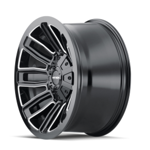 20x10 5x5.5/5x150 4.75BS 8108 Decoy Gloss Black/Milled Spokes - Mayhem Wheels