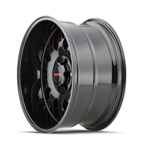20X9 8X170 5.71Bs Tripwire Black W/Prism Red - Mayhem Wheels