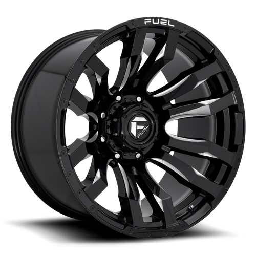 17x9 8x6.5 5BS D673 Blitz Gloss Black Milled - Fuel Off-Road
