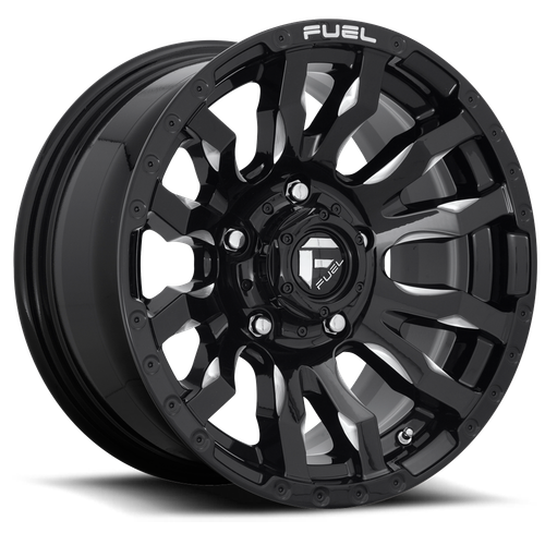 18x9 5x150 5.75BS D673 Blitz Gloss Black Milled - Fuel Off-Road