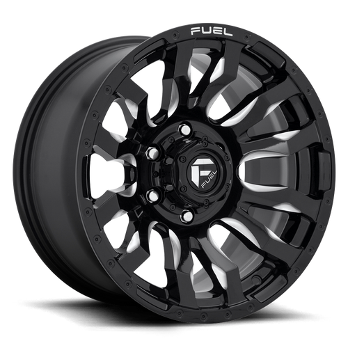 20x10 6x135 4.75BS D673 Blitz Gloss Black Milled - Fuel Off-Road