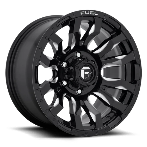 20x9 6x135 5.75BS D673 Blitz Gloss Black Milled - Fuel Off-Road
