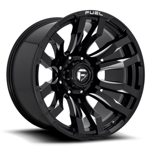 22x10 8x180 4.75BS D673 Blitz Gloss Black Milled - Fuel Off-Road
