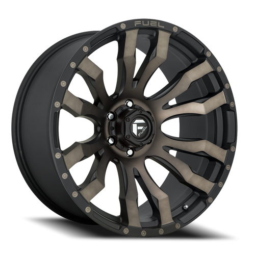 22x10 6x135 4.75BS D674 Blitz Matte Black DDT - Fuel Off-Road