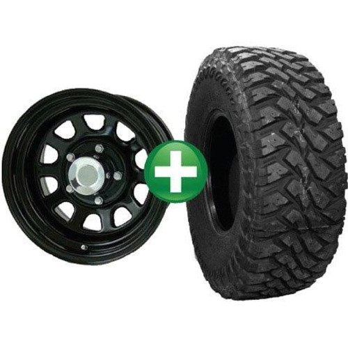 Jeep TJ/YJ/XJ 235x75R15 Buckshot II / 15X8 Black Wheels (4 Wheel Set) - National Tire & Wheel Packages