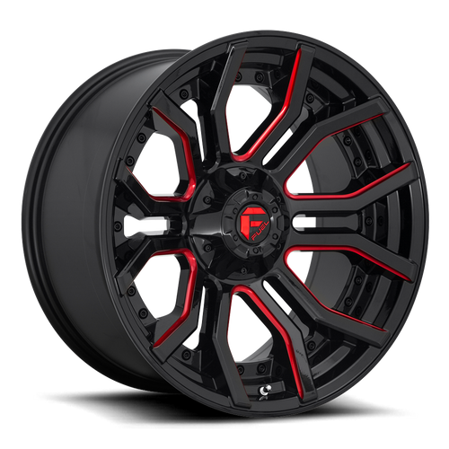 20x10 5x5/5x5.5 4.79BS D712 Rage Gloss Black Red Tinted - Fuel Off-Road