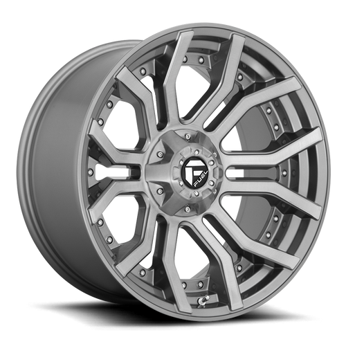 20x9 5x5/5x5.5 5.04BS D713 Rage Platinum Brushed Gunmetal - Fuel Off-Road