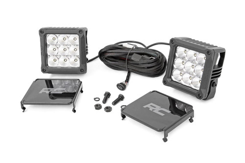 Chrome Series LED Light Pair 4" Square White DRL