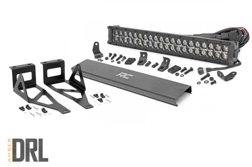 LED Light Bumper Mount 2" Black Dual Row Amber DRL Ford Super Duty (05-07)