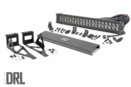 LED Light Bumper Mount 2" Black Dual Row White DRL Ford Super Duty (05-07)