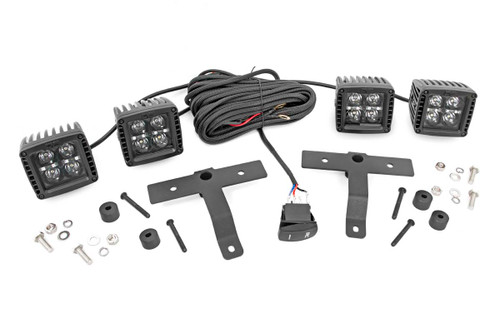 Jeep Quad LED Light Pod Kit  - Black Series w/ Amber DRL (18-22 JL / 20-22 Gladiator)