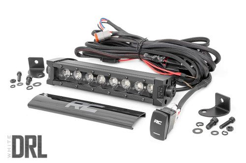 Black Series LED Light Bar Cool White DRL 8" Single Row