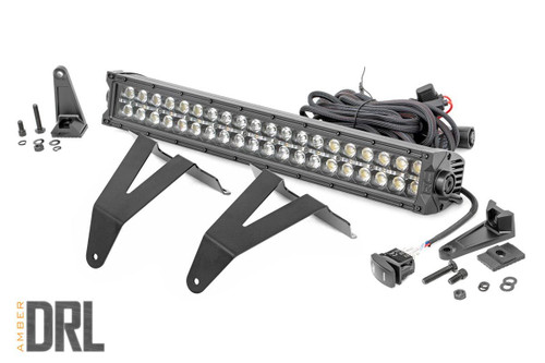 LED Light Bumper Mount 20" Black Dual Row| Amber DRL Ram 1500 (19-23)