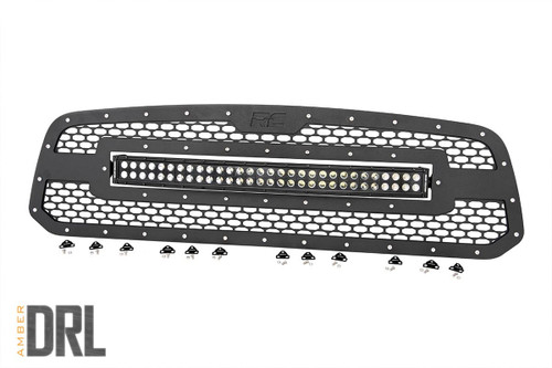 Mesh Grille 30" Dual Row LED Black Amber DRL Ram 1500 (13-18 & Classic) 70199BDA