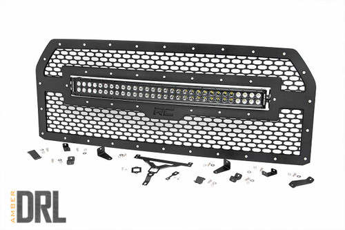 Mesh Grille 30" Dual Row LED Black Amber DRL Ford F-150 (15-17)