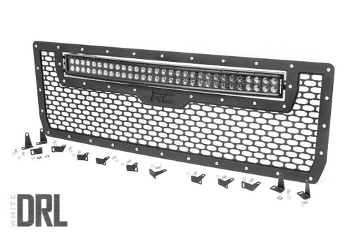 Mesh Grille 30" Dual Row LED Black White DRL GMC Sierra 1500 (14-15)