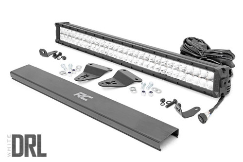 LED Light Bumper Mount 30" Chrome Dual Row White DRL Toyota 4Runner (14-20)