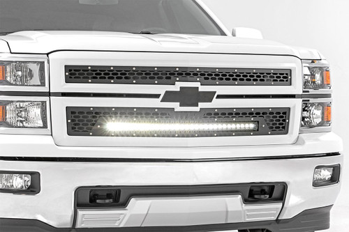 Mesh Grille 30" Single Row LED Black Chevy Silverado 1500 (14-15)