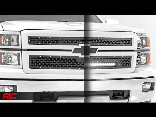 Mesh Grille 30" Single Row LED Black Chevy Silverado 1500 (14-15)