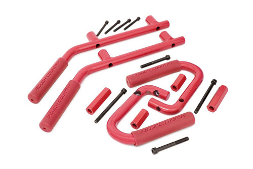 Grab Handles Steel FR & RR Red Jeep Wrangler JK  (2007-2018)