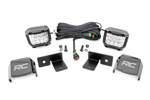 LED Light Under Bed Mount 2" Chrome Pair Wide Angle Polaris General (18-22)