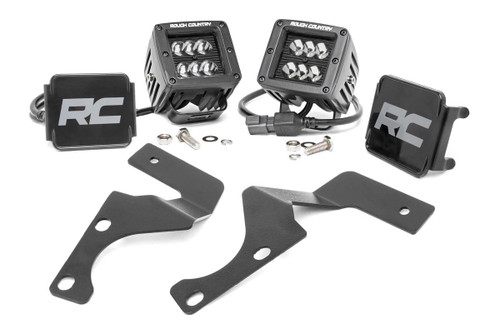 LED Light Ditch Mount 2" Black Flood Pair Toyota 4Runner (10-23)