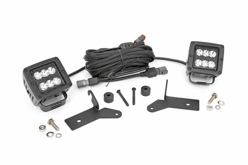 LED Light Hinge Mnt 2" Black Pair Jeep Gladiator JT/Wrangler 4xe/Wrangler JL (18-23)