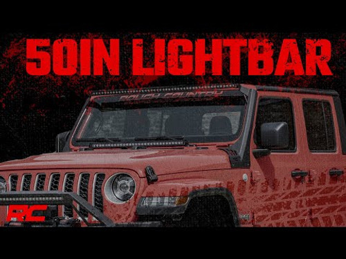 Jeep 50-inch Straight LED Light Bar Upper Windshield Kit w/ Dual-Row Black Series LED (20-22 Gladiator JT, 18-22 Wrangler JL) 70069 Jeep 50-inch Straight LED Light Bar Upper Windshield Kit w/ Dual-Row Black Series LED (20-22 Gladiator JT, 18-22 Wrangler JL) 70069