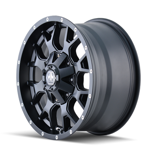 18x9 6x5.5/6x135 4.53BS 8015 Warrior Matte Black - Mayhem Wheels