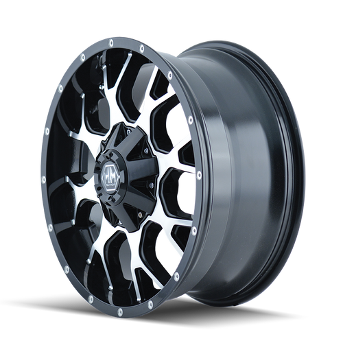 18x9 5x5.5/5x150 5.75BS 8015 Warrior Machined Face w/Black - Mayhem Wheels