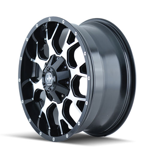 18x9 5x5.5/5x150 5.75BS 8015 Warrior Machined Face w/Black - Mayhem Wheels 18x9 5x5.5/5x150 5.75BS 8015 Warrior Machined Face w/Black - Mayhem Wheels