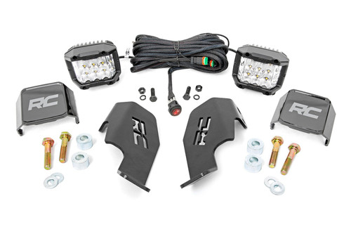LED Light Cage Mount 2" Chrome Pair Wide Angle Honda Talon (19-21)