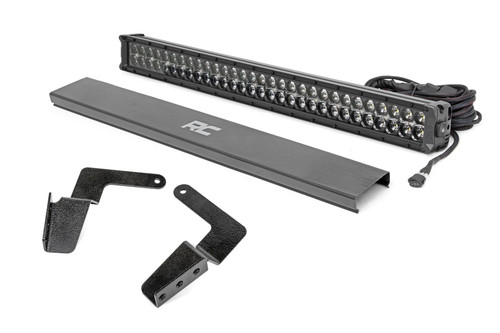 LED Light Bumper Mount 30" Black Dual Row White DRL Toyota FJ Cruiser (07-14)